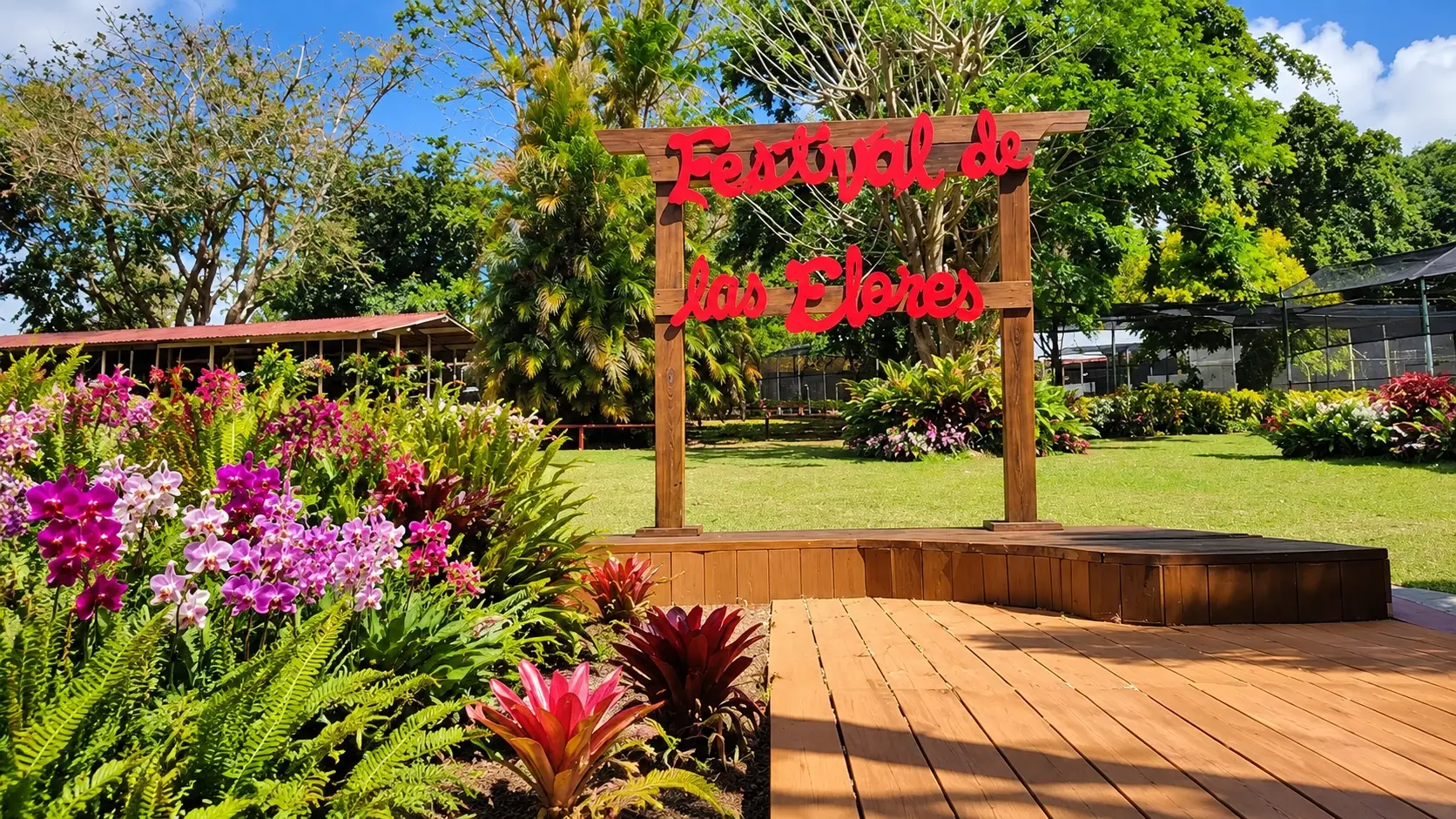 Colorful flowers and tropical gardens at the Aibonito Flower Festival in Aibonito, Puerto Rico.