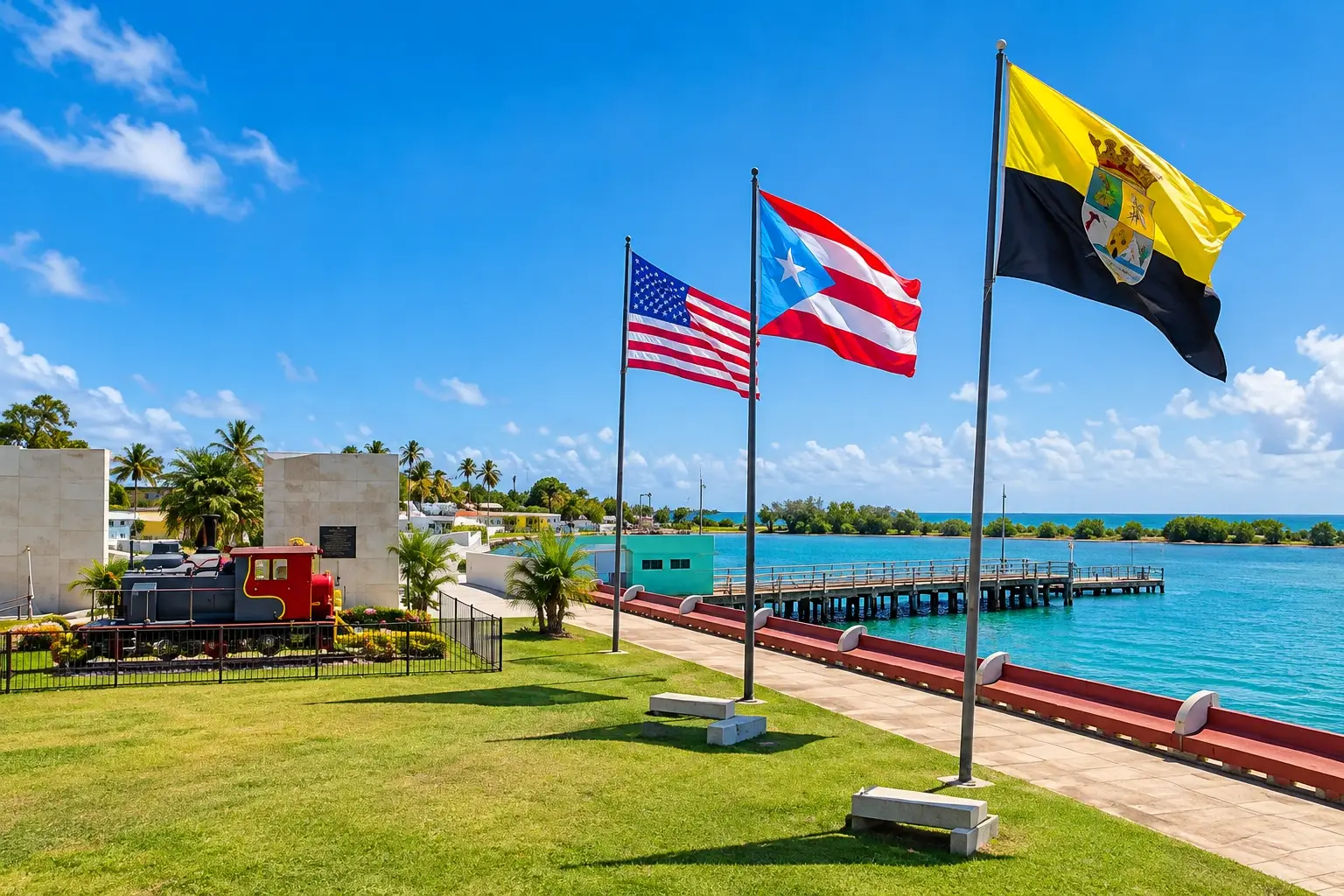 Caribbean waterfront and shoreline in Arroyo, Puerto Rico.