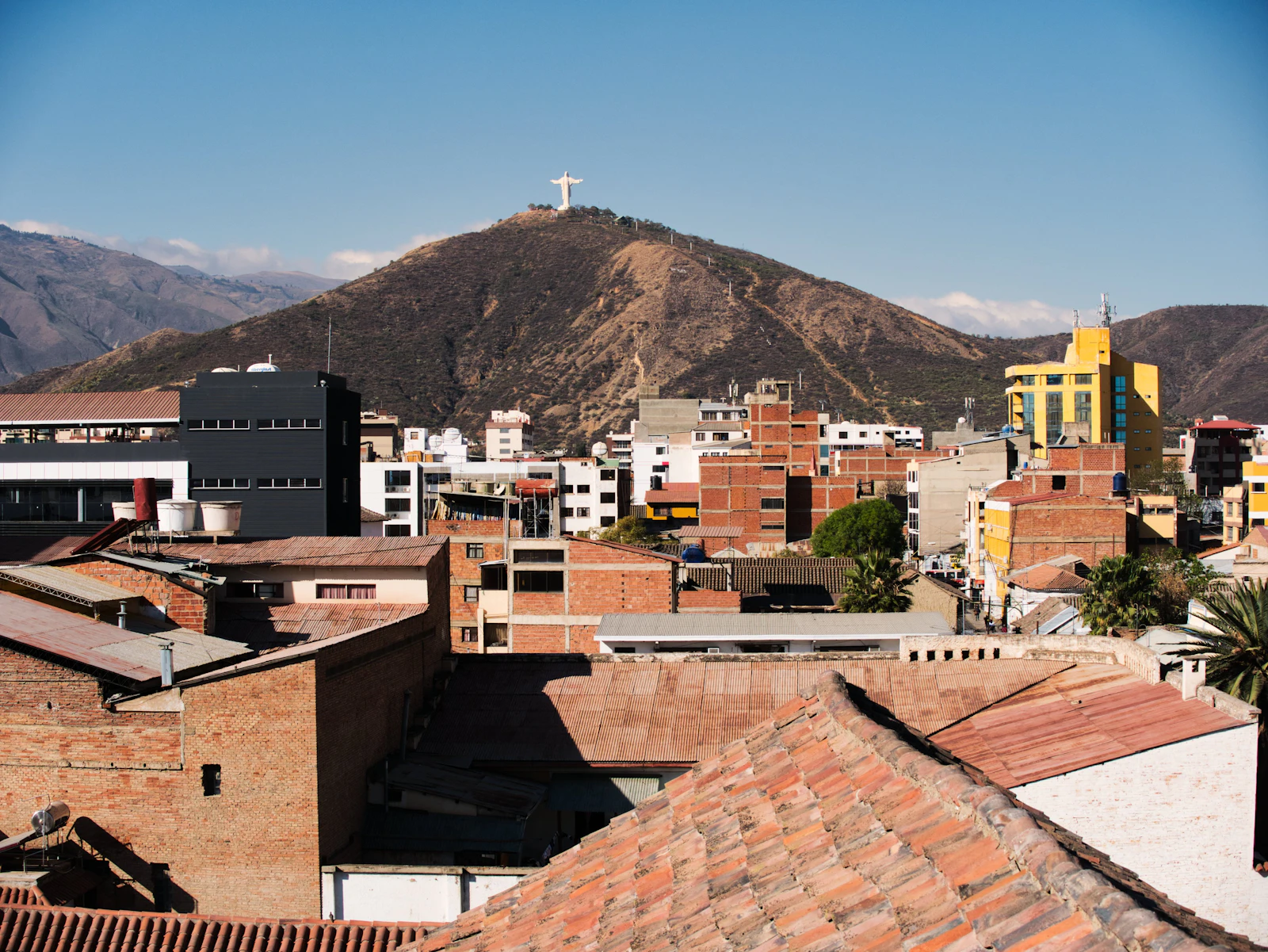 Cochabamba cityscape framed by mountains in Bolivia