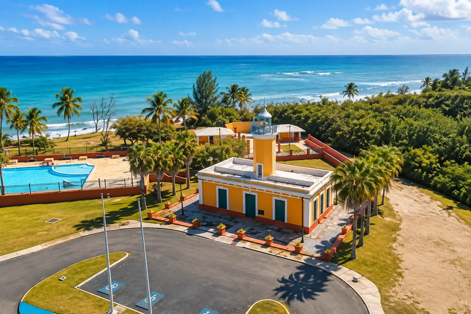 Historic streetscape in Arroyo Pueblo, Puerto Rico.