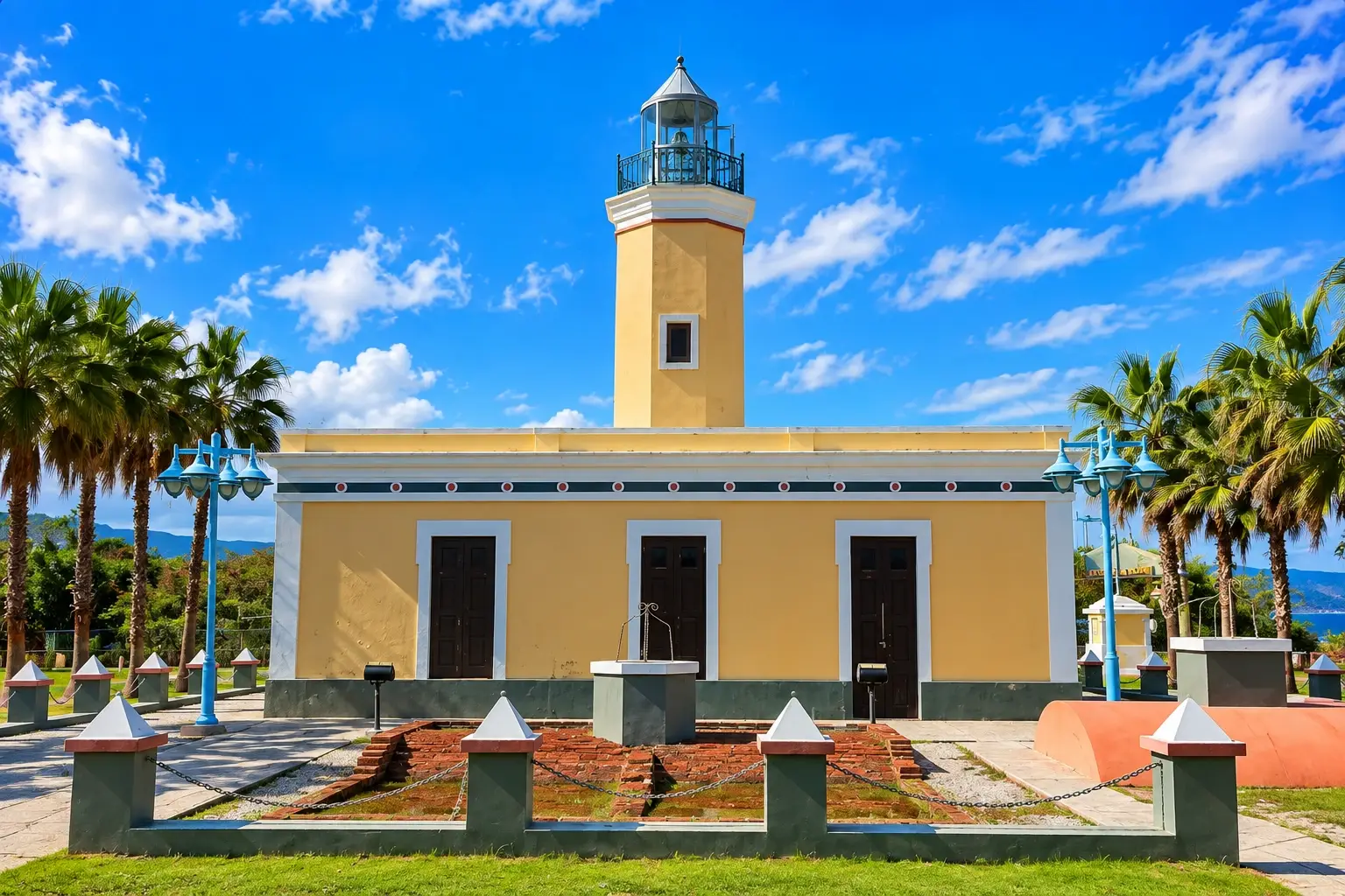 Historic Faro Punta de las Figuras lighthouse in Arroyo, Puerto Rico.