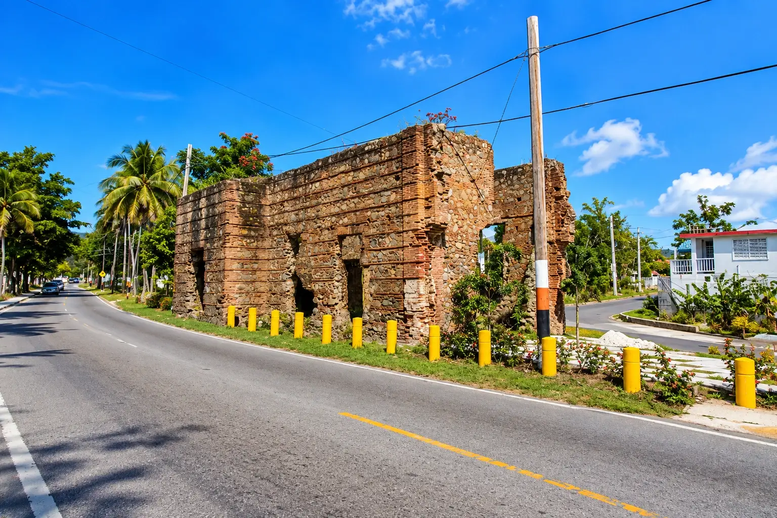 Historic Iglesia Vieja church ruins in Arroyo, Puerto Rico.