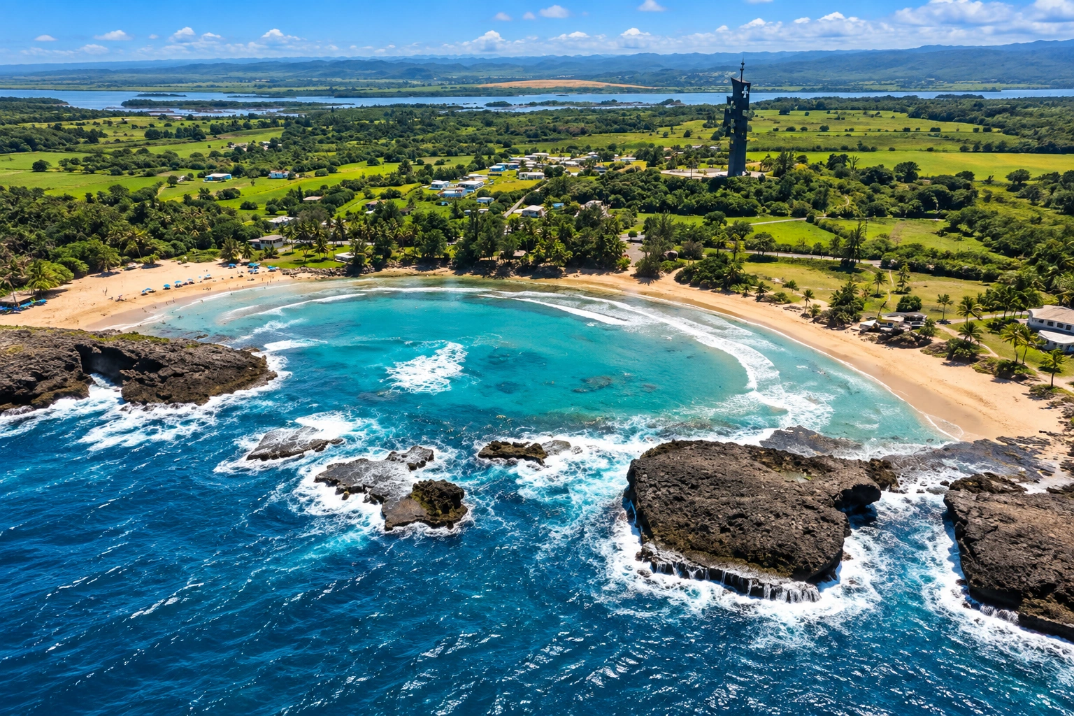 Coastal landscape in the Islote area of Arecibo, Puerto Rico.