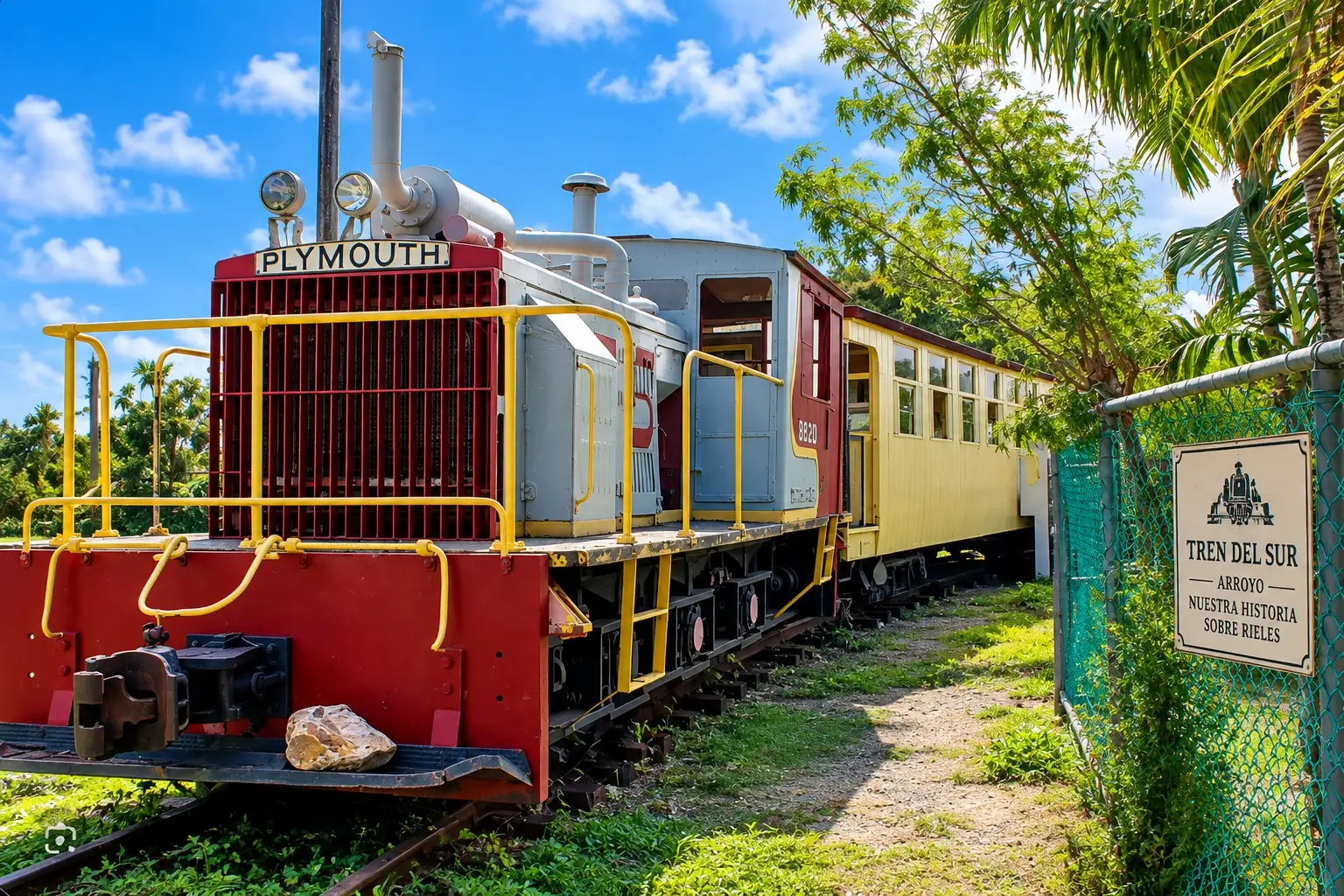 Historic railway heritage associated with the Tren del Sur in Arroyo, Puerto Rico.