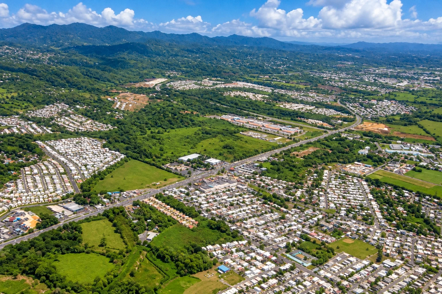 Residential surroundings in Canóvanas Barrio, Puerto Rico.