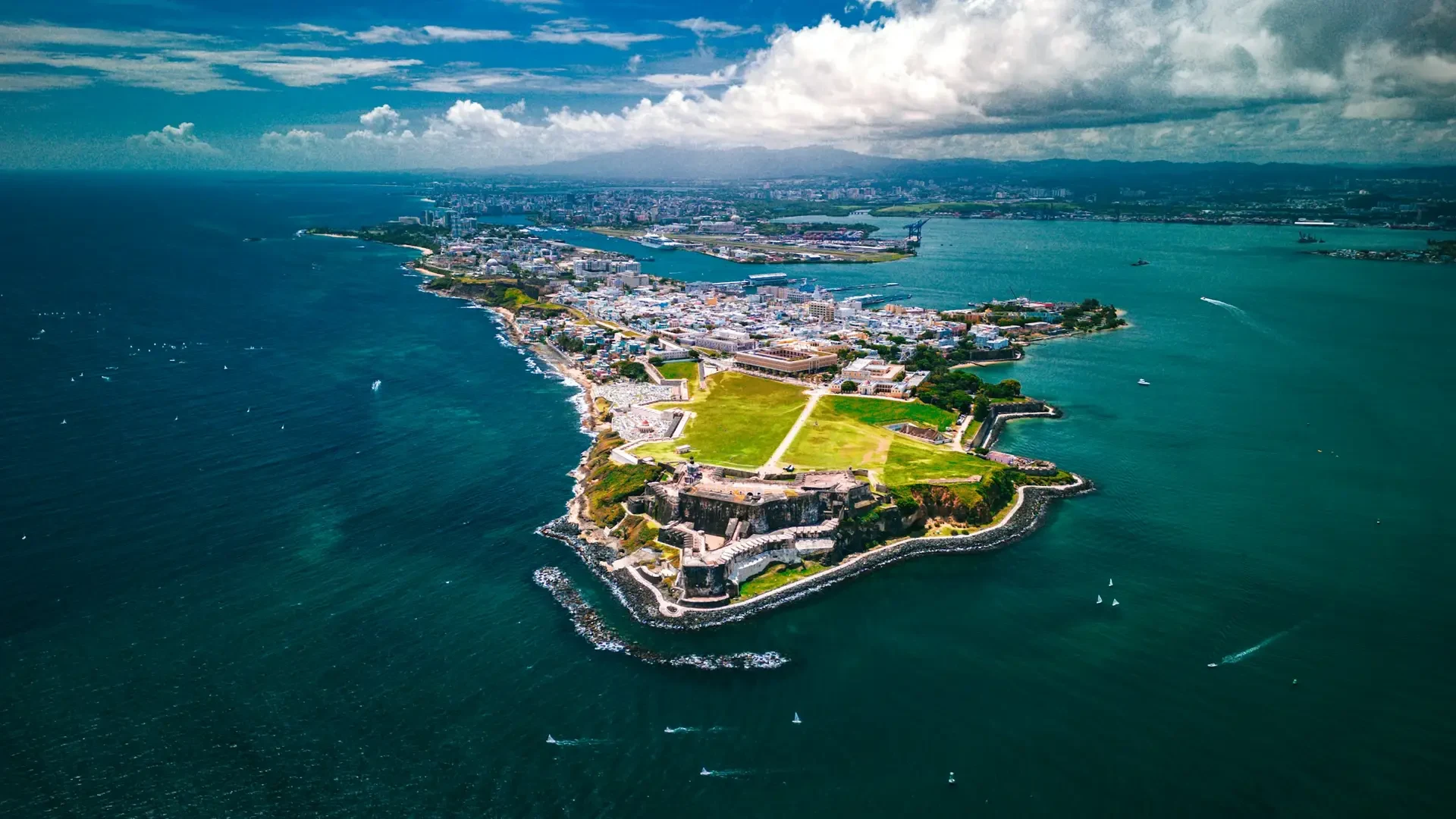 El Morro and Old San Juan coast in Puerto Rico