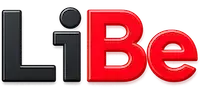 LiBe logo with black Li lettering and red Be lettering