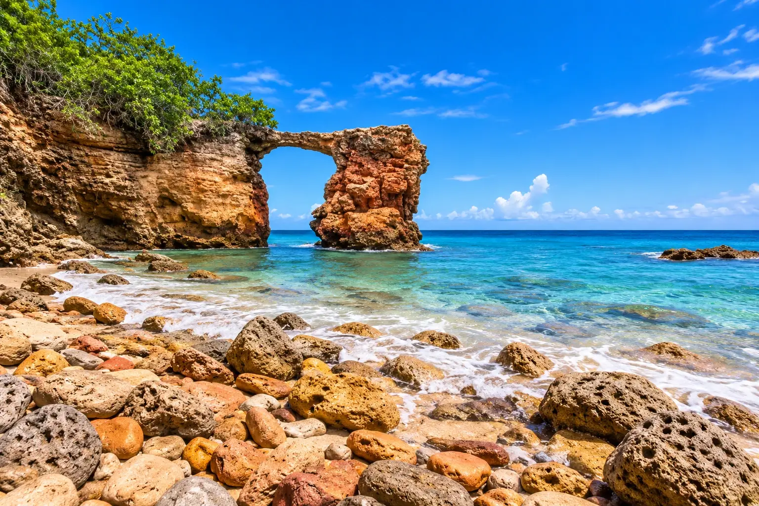 Puente de Piedra natural rock formation in Cabo Rojo, Puerto Rico.